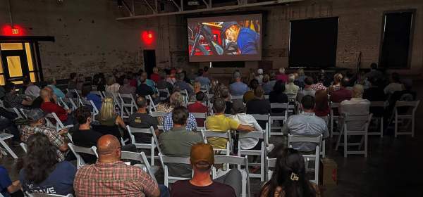 Crowd watching film at Film Festival