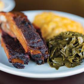 plate of ribs & greens