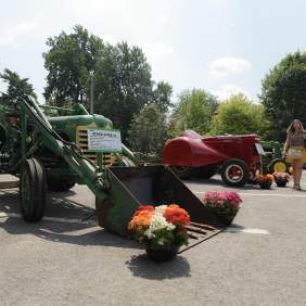Tractor on display at the peach festival