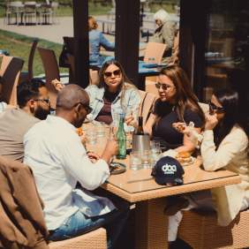Group of people having lunch