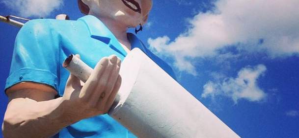 Happy Half-Wit Muffler Man Sculpture