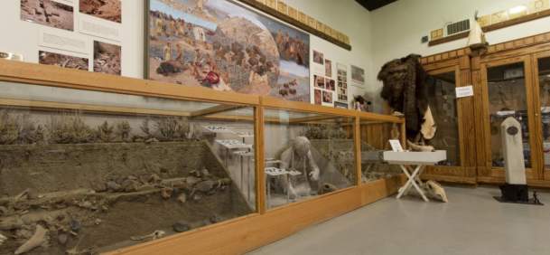 Interior of the Green River Valley Museum showcasing rustic architecture and historical charm.