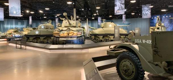 Interior of the National Museum of Military Vehicles in Dubois