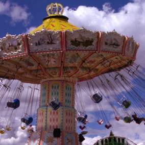 Lane County Fair Swings, Lane Events Center, Eugene, Oregon by Guenther Fuernsteiner