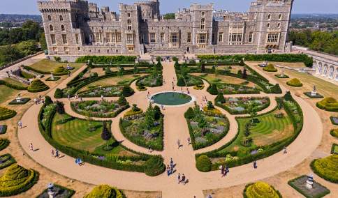 View of the new Venus Garden and Windsor Castle
