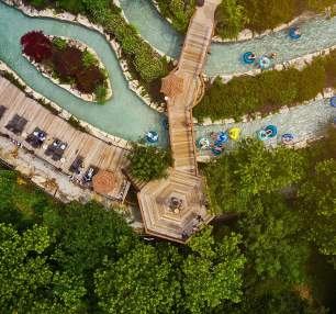 aerial of tubing river