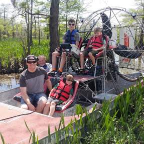 Group Of people taking an Airboat Ride in Southeast Texas