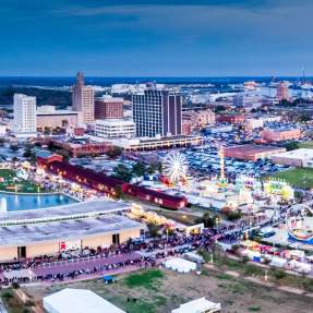 Aerial view of downtown Beaumont