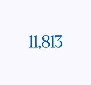 Graphic displaying "11,813" in dark text against a light background.