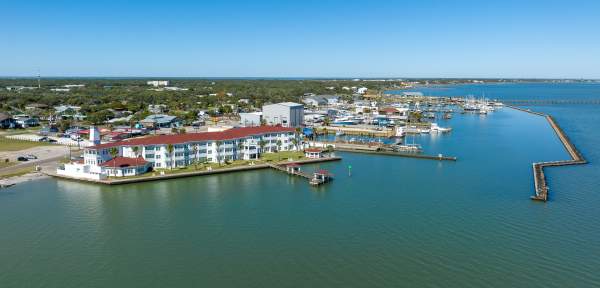 Lighthouse Inn from Bay