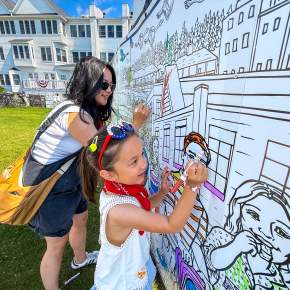 15 ft coloring mural at Windermere Point - Fall Fudge Festival