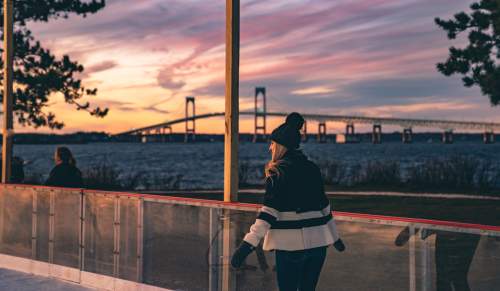 Newport Harbor Island Resort Ice Skating Winter