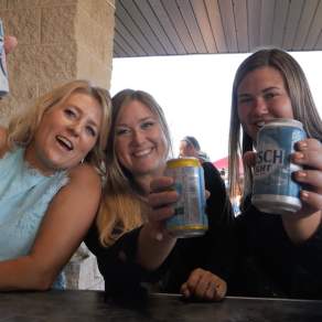 3 girl friends having drinks
