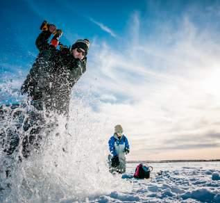 Devils Lake ice fishing