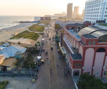 View Of Atlantic City's Boardwalk From The Air