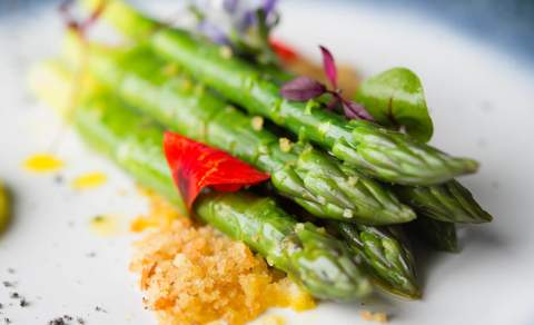 A gourmet asparagus dish