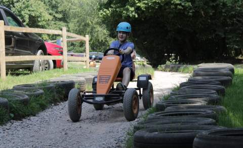Boy on go kart