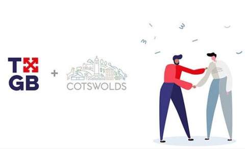 The TXGB and Cotswolds Tourism logos next to an image of two people shaking hands