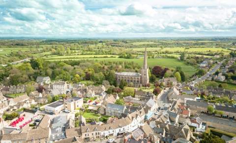birds eye view Tetbury 