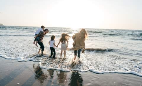 Family, Beach, Holiday