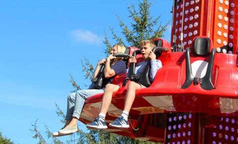 two people on a ride