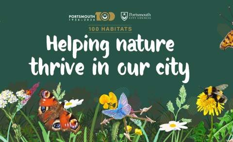 Logo for 100Habitats, part of Portsmouth100