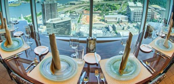 arial view of the city from Dauphin's restaurant