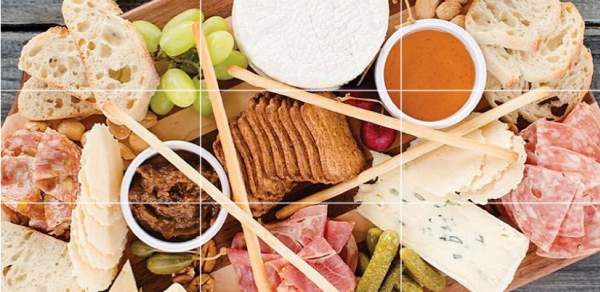 Board of meats and cheeses