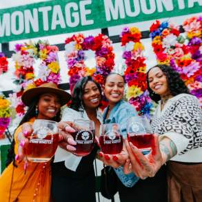 womens holding wine glasses at Spring Wine Festival at Montage Mountain Resorts
