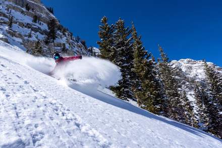 Skier at Solitude Mountain Resort, UT.