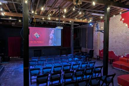 Festival set up for Haymaker Film Festival in Salt Lake.