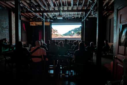 People enjoying the Haymaker Film Festival in Salt Lake City.