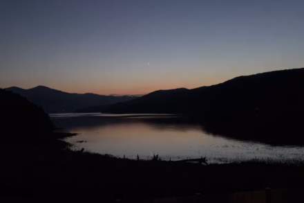 The sunset night sky view from Rock Cliff at Jordanelle State Park