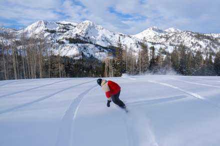 Snowboarding at Brighton Resort, UT.