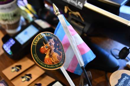 Trans flag and Legendarium sticker