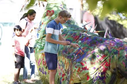 Patrons interact with the Utah Arts Festival’s Art Yard