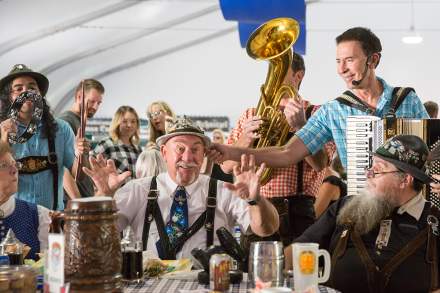 Band playing at Snowbird's Oktoberfest.