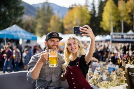 Couple at Oktoberfest taking a selfie