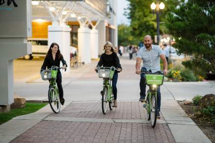Riding GREENbike in Downtown Salt Lake