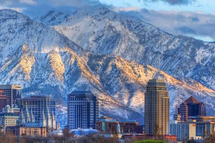 Downtown Salt Lake Skyline in Winter