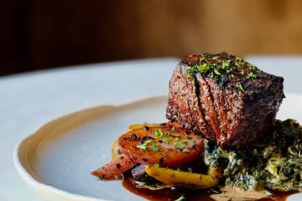 Steak at Brownstone 22 in Salt Lake City.