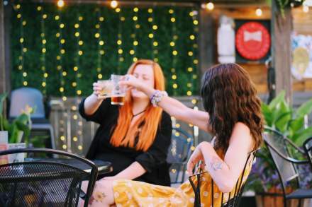 Image of people cheersing at Handle Bar in SLC