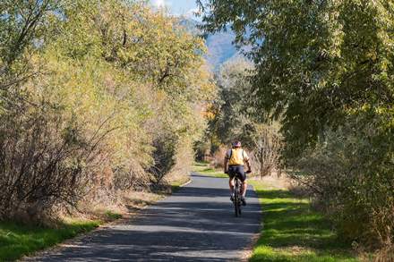 Biking on the Jordan River Parkway, photo by Kyle Jenkins
