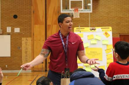 Coaching staff from the Utah Jazz Organization aids with spreading Dr. King’s messages to public schools in conjunction with the MLK Jr. Human Rights Commission.