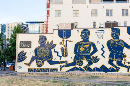 Image of the Utah Jazz Mural by Karabo Poppy Moletsane.