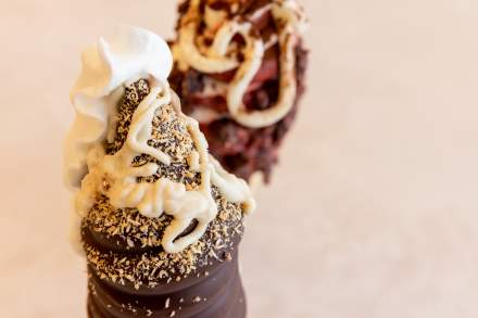 The Be Mine and Coco Joy speciality cones at Normal Ice Cream