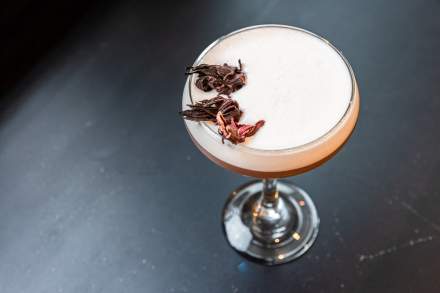 The Hibiscus Pisco sour at Post Office Place
