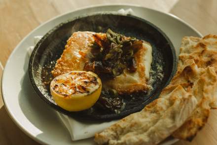 The Saganaki at Manoli's