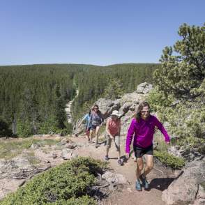 Group of Friends Trail Hiking in Casper, WY