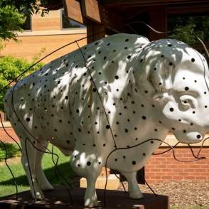 Where to find the Painted Bison Statues in Fargo
